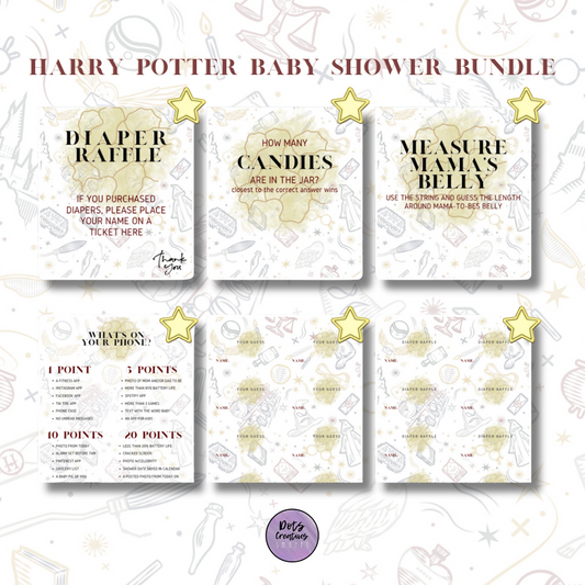 Harry Potter Themed Baby Shower Bundle - DIGITAL DOWNLOAD (Print Available)