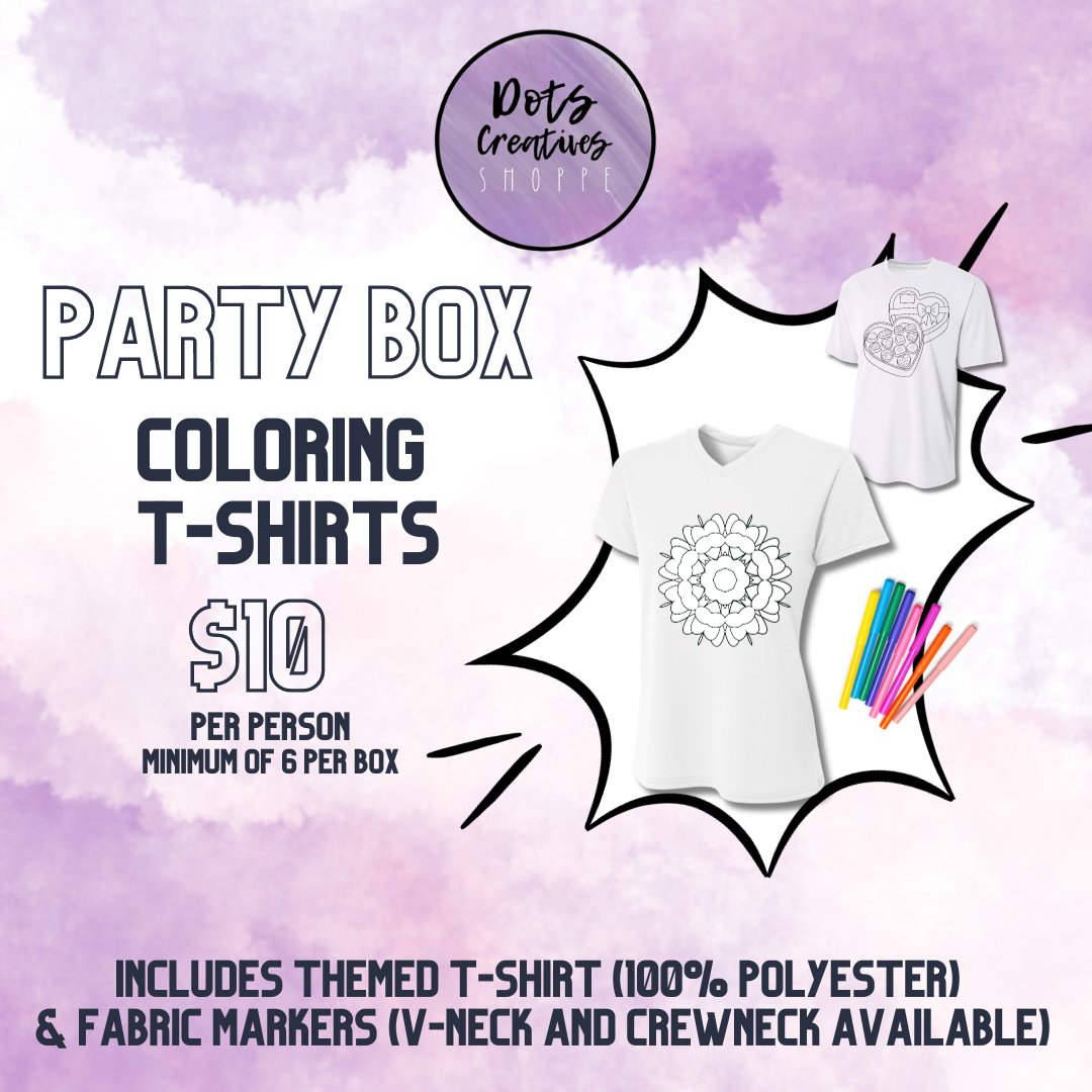 COLORING T-SHIRT - PARTY BOX FOR 6+