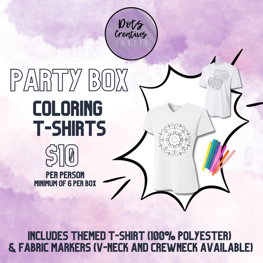 COLORING T-SHIRT - PARTY BOX FOR 6+