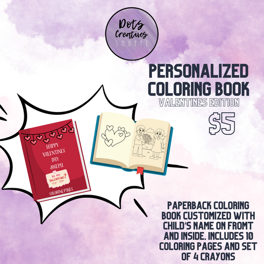 Personalized Coloring Book - Valentines Edition