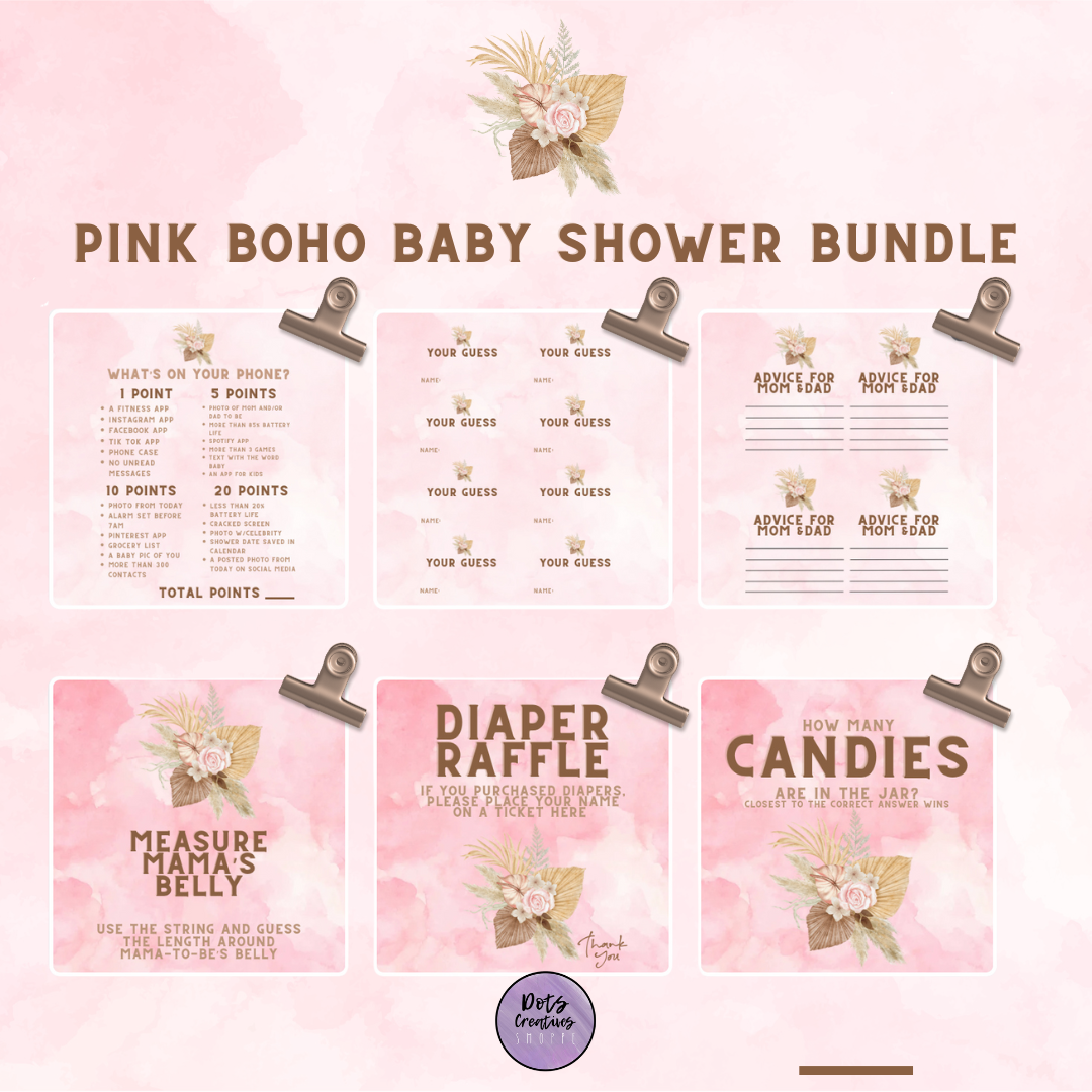 Baby Shower Bundle - DIGITAL DOWNLOAD (Print Available)