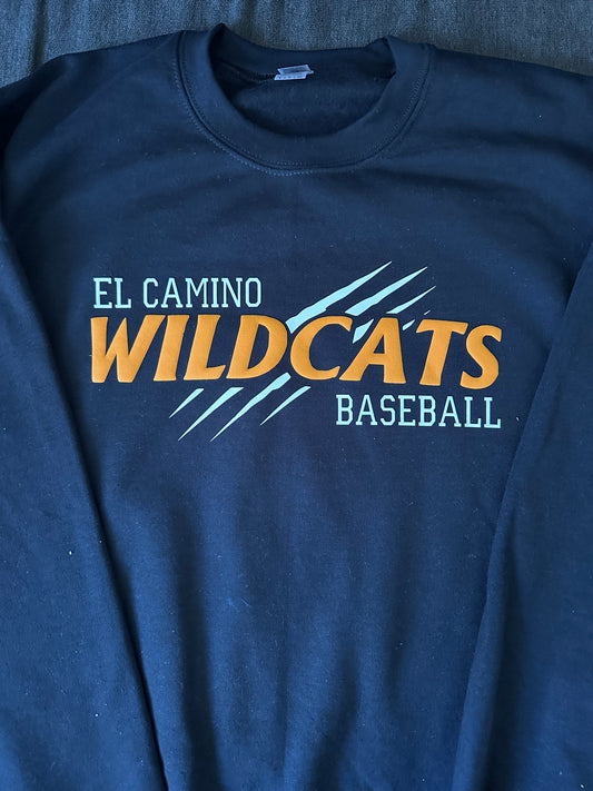 El Camino WILDCATS Baseball - Choose T-Shirt, Crewneck, or Hoodie from “Style” Drop-Down menu